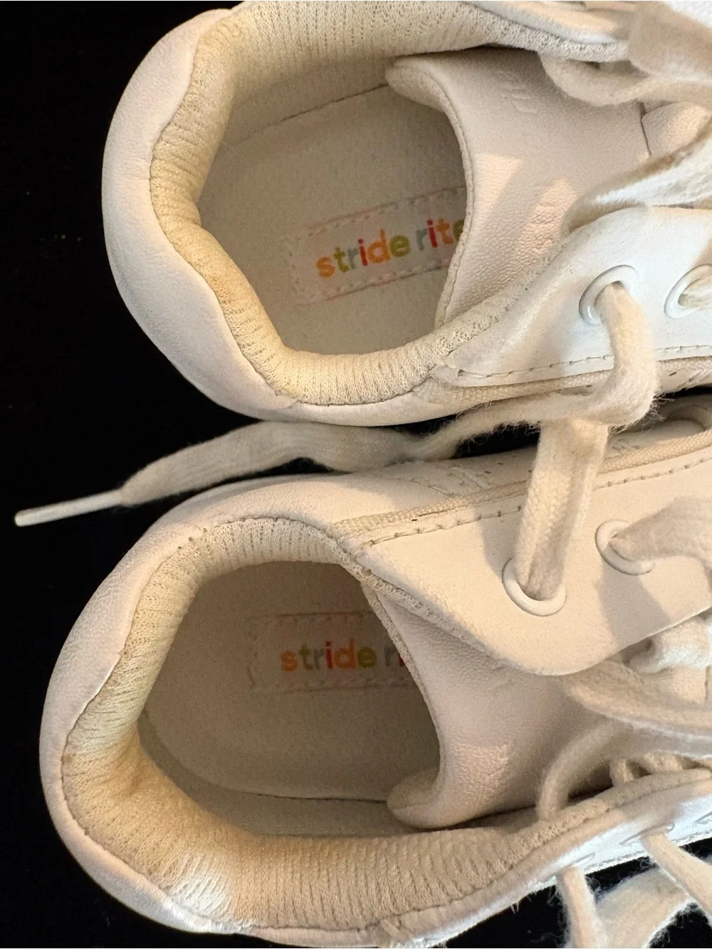 Stride Rite White Lace-Up Baby Walker Sneakers “Shorty”